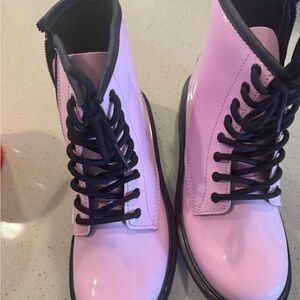 Dr. Martens Pink and Black Combat Boots